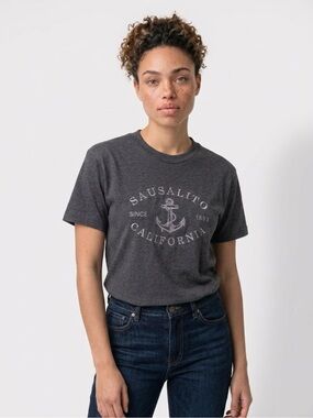 Alstyle Charcoal Graphic Tee with Anchor Print